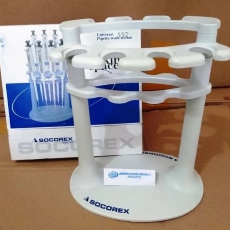 SOCOREX 337G Works Station For 7 Micropipette Rack Micropipet