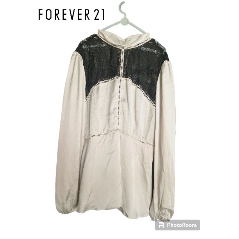 Shirt Half Button Blouse Forever 21 atasan branded wanita