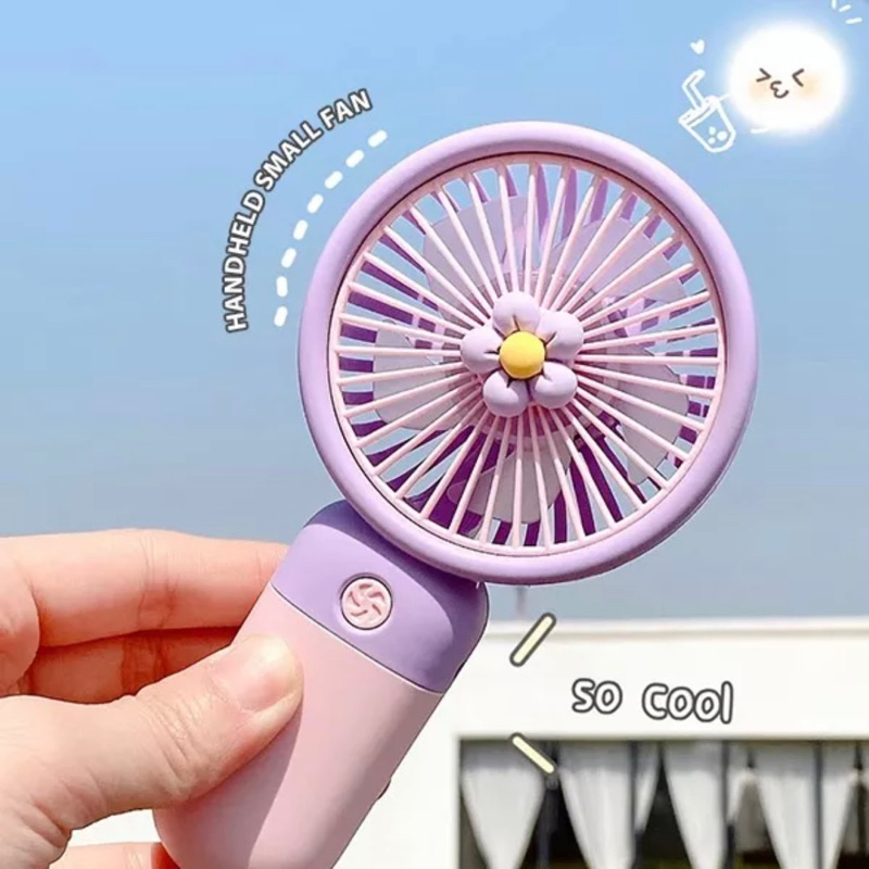 ( KKM ) Kipas Portable USB Fan Mini Karakter Bunga / Buah Lucu