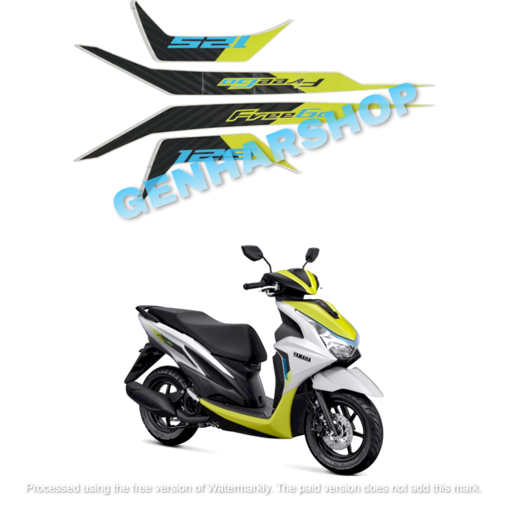 STIKER STRIPING LIS LES BODY MOTOR YAMAHA FREEGO 125 2022 PUTIH STABILO STANDAR FULL SET