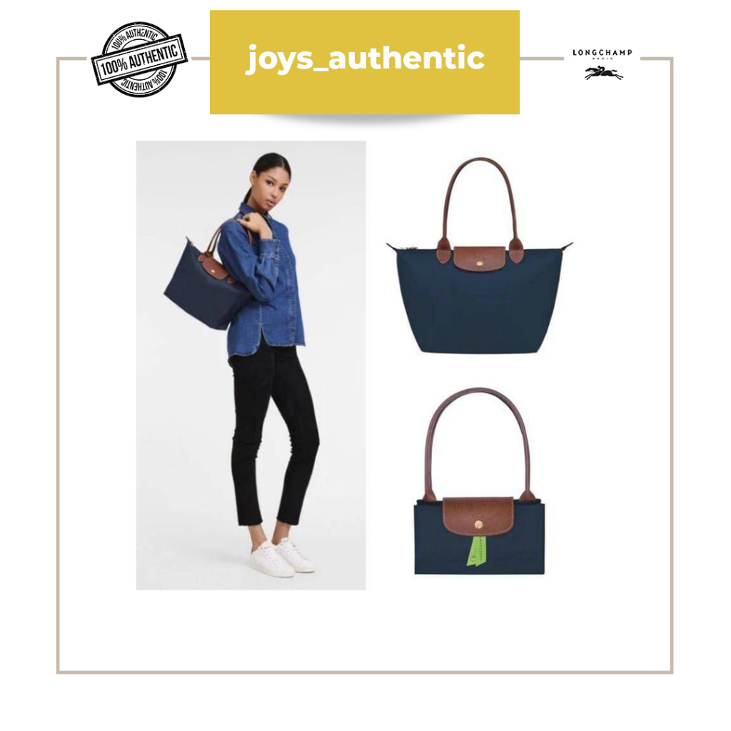 Tas wanita Longchamp Classic small long handle SLH Biru Navy Marine woman bag authentic original