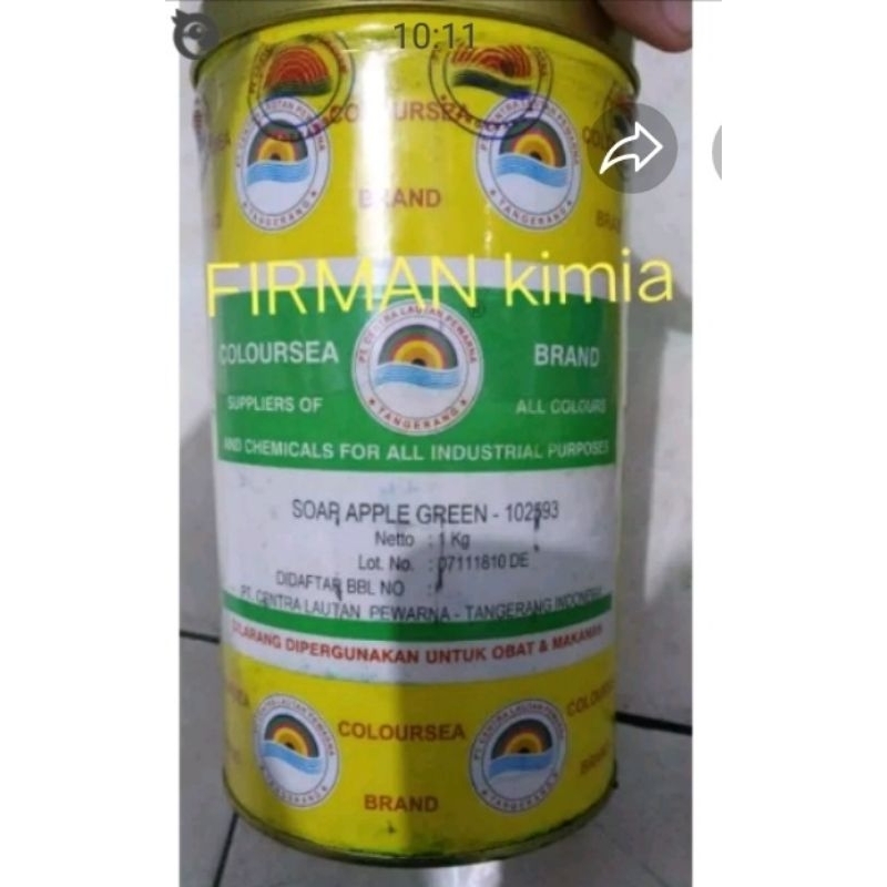 Pewarna sabun hijau apel-102593 (berbasis air) berat 1kg merek Coloursea