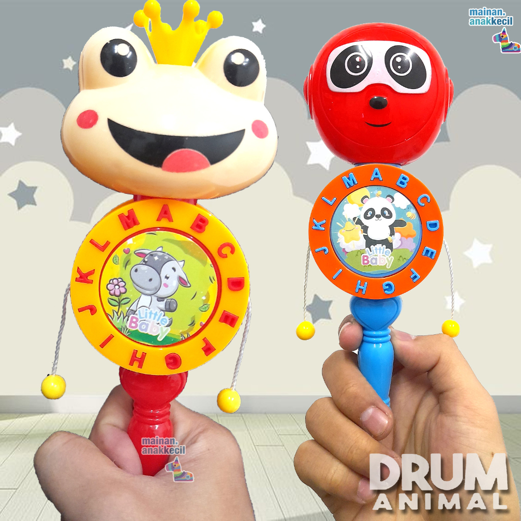 Mainan anak  Musik Kerincingan Animal Band Rattle Drum Musik Drum Perkusi