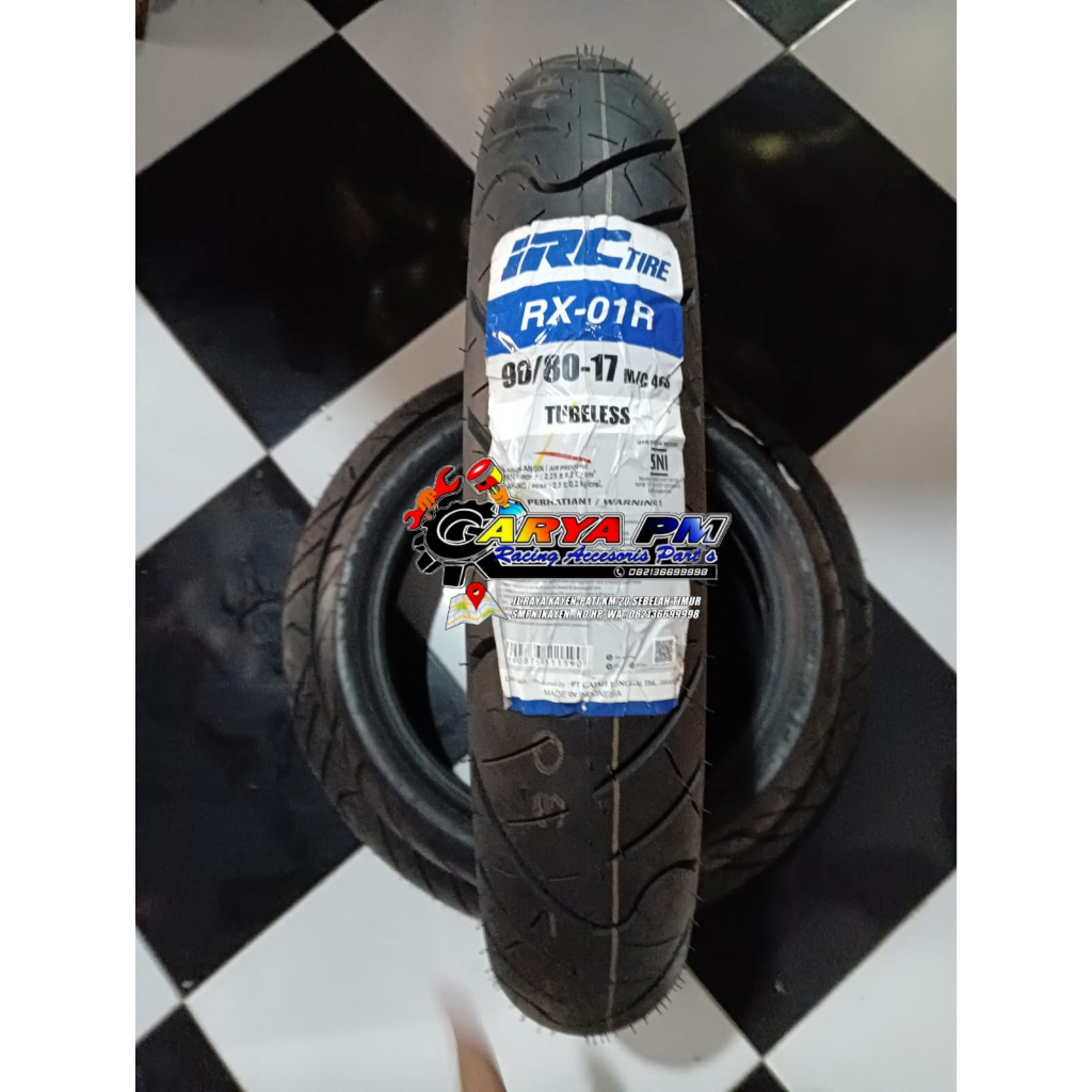 BAN LUAR IRC 90/80 RING 17 RX-01R TUBELESS