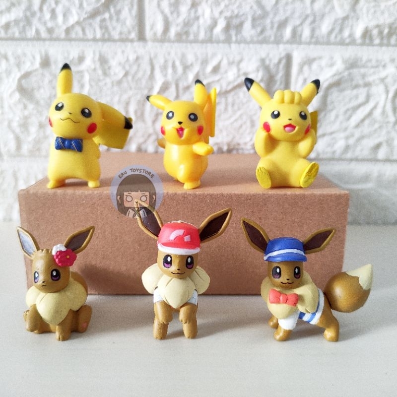 Figure Pokemon Eevee & Pikachu Gacha