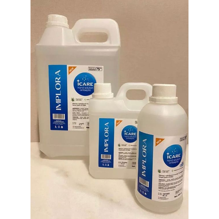 ✿ELYSABETHME✿  IMPLORA Icare Hand Sanitizer steril anti kuman virus 5 LITER gel dengan aloe vera