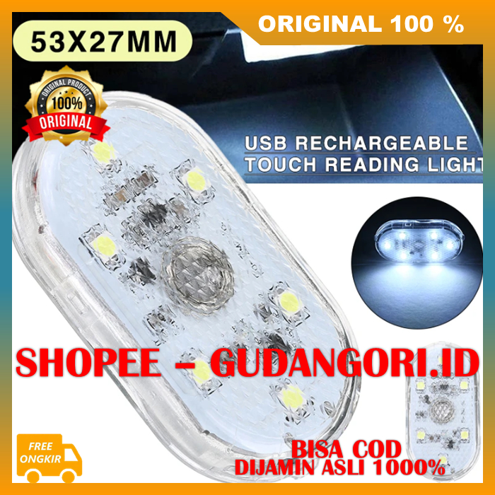 LED Touch Light Lampu LED Mobil Sensor Sentuh Lampu Sensor Sentuh 6 LED Serbaguna ORIGINAL
