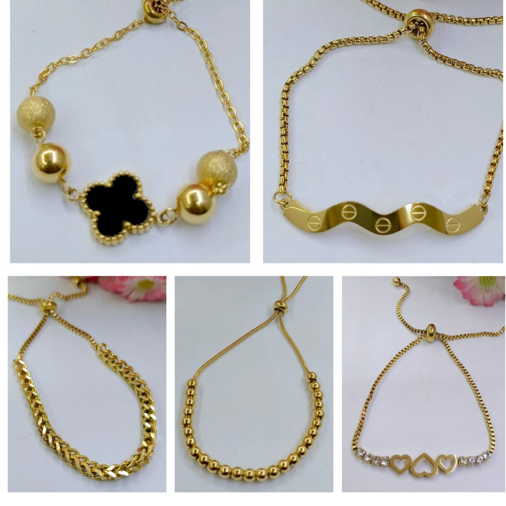 (COD) Gelang Serut Titanium Anti Karat - Gelang Serut - Gelang Titanium Wanita - Gelang Wanita - Gel