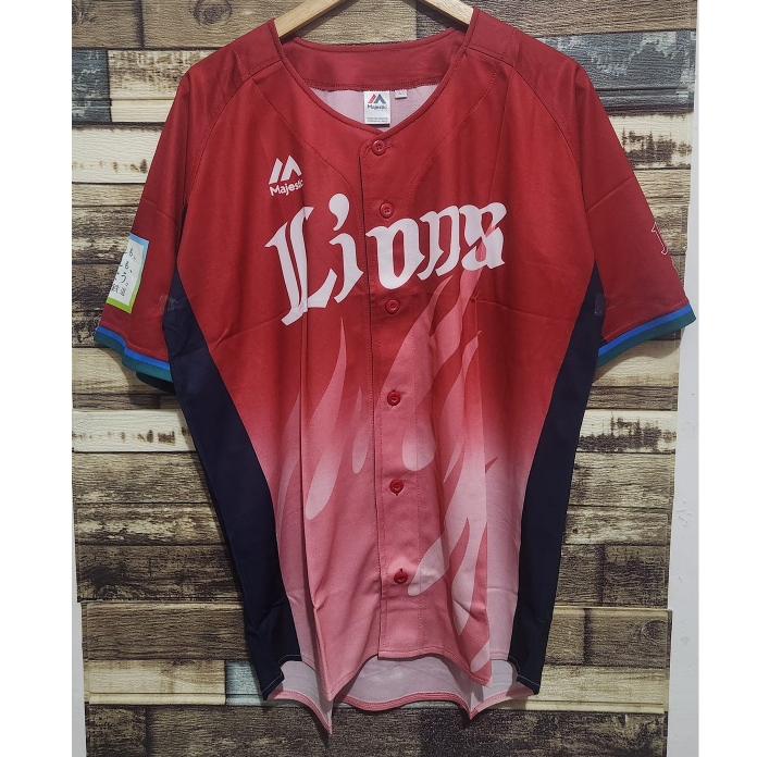 Jersey Baseball LIONS Fire Majestic Original ( Size L  )