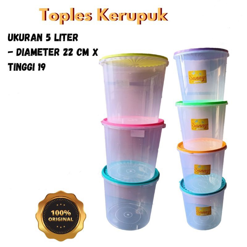 

Toples kerupuk plastik 5L sunny / wadah kerupuk peyek emping rengginang kripik
