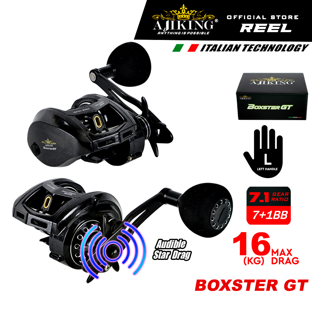 AJIKING BOXSTER GT REEL OVERHEAD BAITCASTING 7+1BB ITALIAN TECHNOLOGY