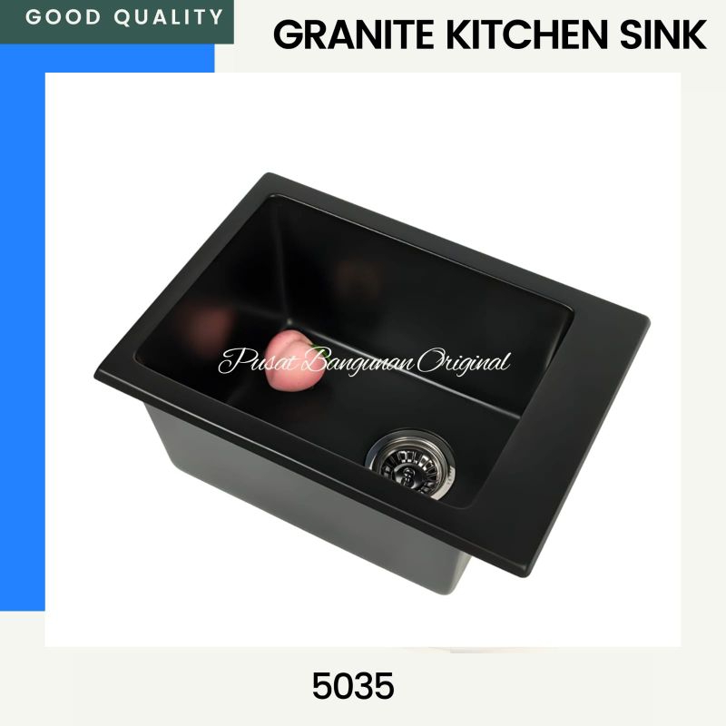 BAK CUCI PIRING GRANIT KITCHEN SINK GRANITE KECIL HITAM BLACK 5035