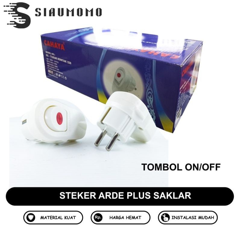SC-328- Steker/Colokan ARDE PLUS SAKLAR LAMPU CAHAYA