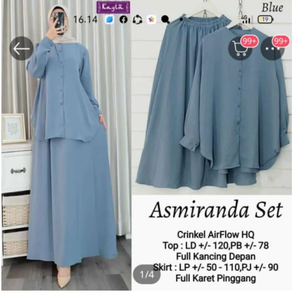 SET ROK CRINKLE TERBARU / SETELAN ROK ASMIRANDA / ONE SET ROK CRINKLE AIRFLOW DEWASA