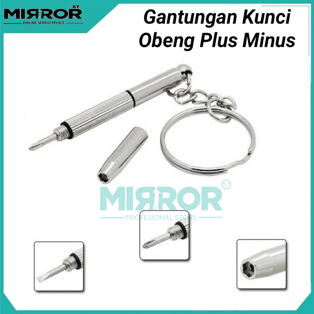 Obeng Mini Obeng Plus Minus 3 Jenis Pin Model Gantungan kunci