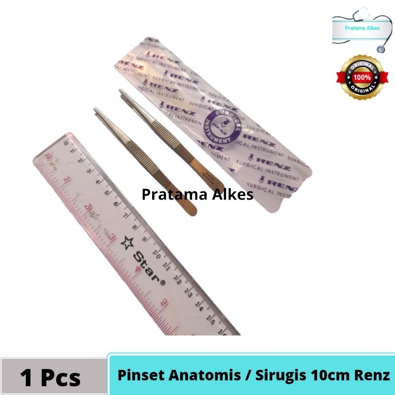 Pinset Anatomis / Sirugis Renz 10cm Pincet Anatomis / Chirugis  Renz 10 cm