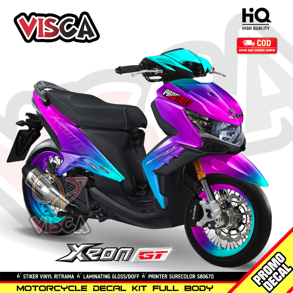 Decal Xeon GT 125 Full Body Stiker Xeon GT 125 Full Body Striping Xeon GT 125 Full Body Decal Hologr