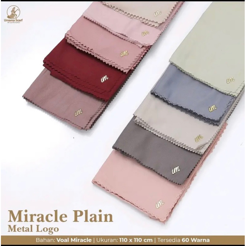 HIJAB MIRACLE PLAIN MENTAL LOGI UM /HIJAB SEGI EMPAT MIRACLE ORI UMAMA SCARF