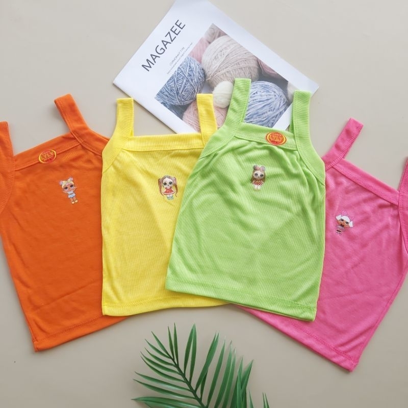 6pcs kaos dalam anak cewek 1-6tahun karakter dan polos usia 1-8thn terlaris/Singlet anak cewek termu