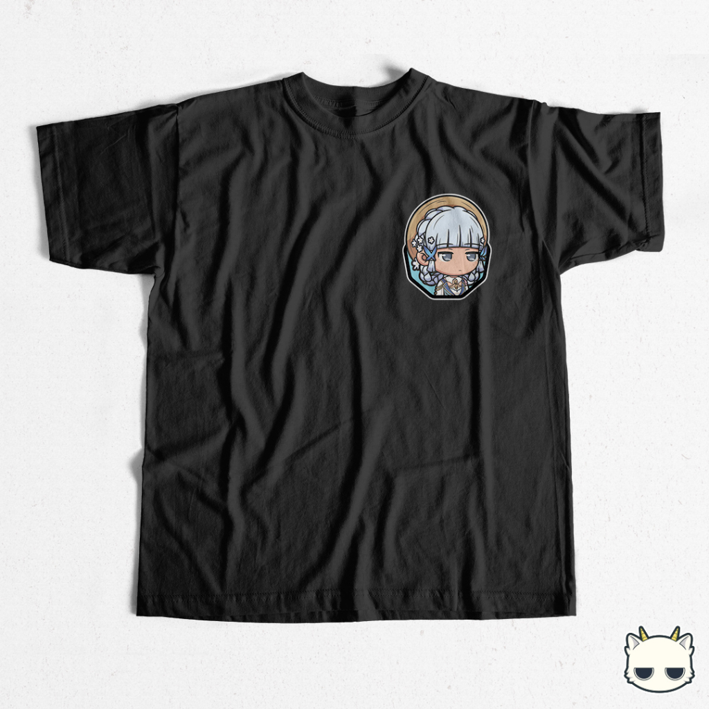 Kaos Chibi Genshin Impact Girls Version T-Shirt Ayaka Yelan Ganyu Klee Paimon Hutao Yae Miko