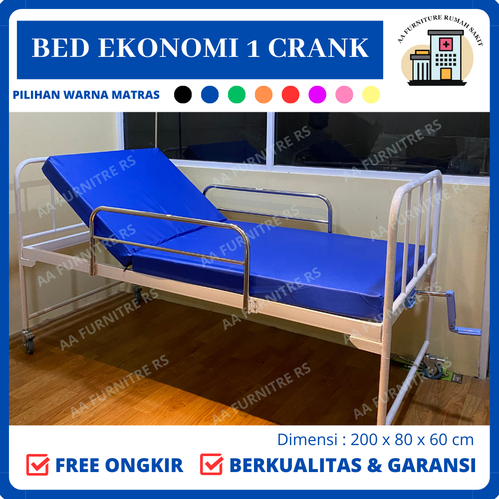 Bed Pasien Ekonomi 1 Crank Bed Pasien Ekonomi Bed Pasien Rawat Inap Bed Pasien Rumah Sakit