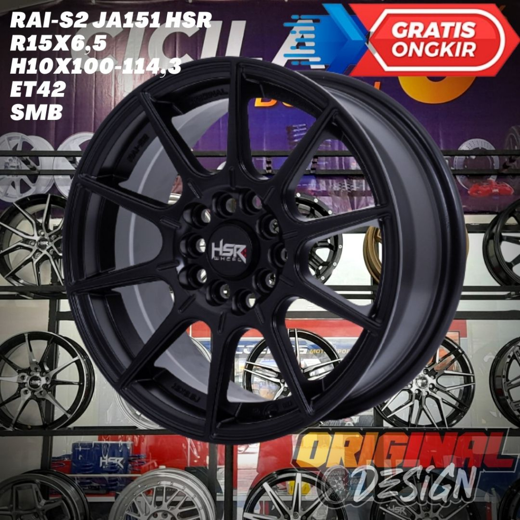 Velg Mobil Ring 15 R15 HSR RAI-S2 Untuk Innova , Terios , Rush , Sienta