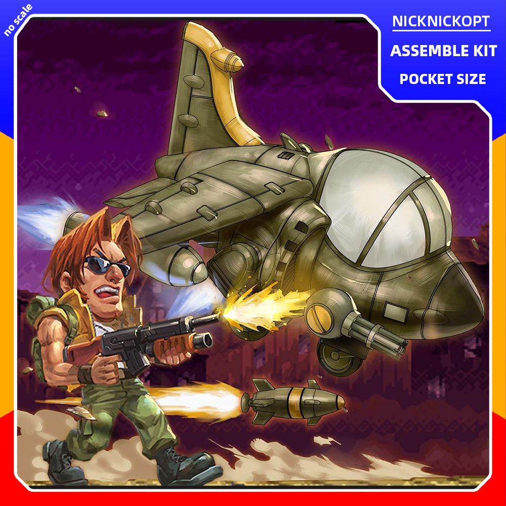 Metal Slug X No.2 SlugFlyer Assemble Vehicle Kit Skala Pocket Size Model Kit Mainan Koleksi