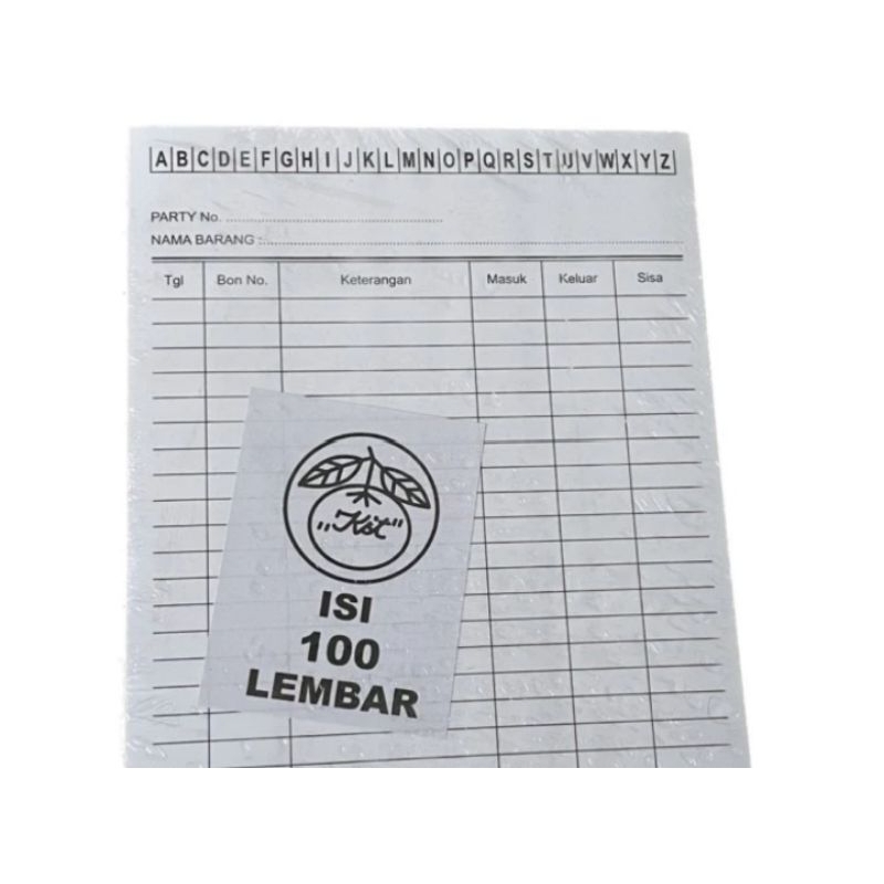 

kartu stock persediaan barang putih kecil / stock card kwarto isi 100