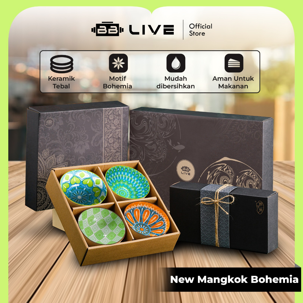 Hampers Mangkok Set Bohemian Hari Raya Gift New Keramik Premium Kekinian / Bowl Set Bohemia Souvenir