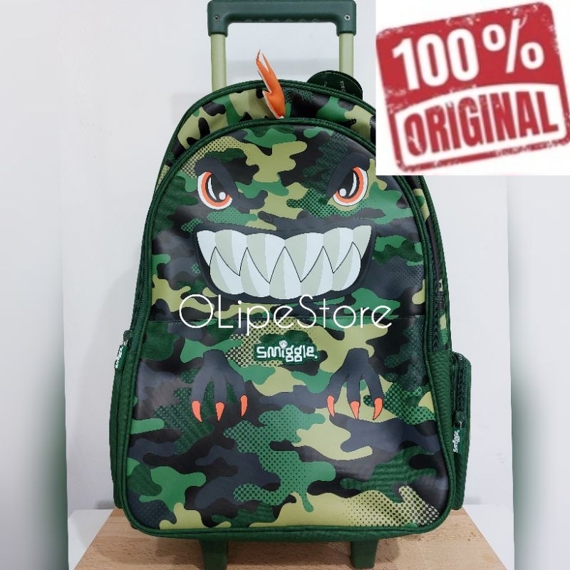 SMIGGLE - Best Budz Trolley Backpack Tas Troli Trolley Smiggle (Green)