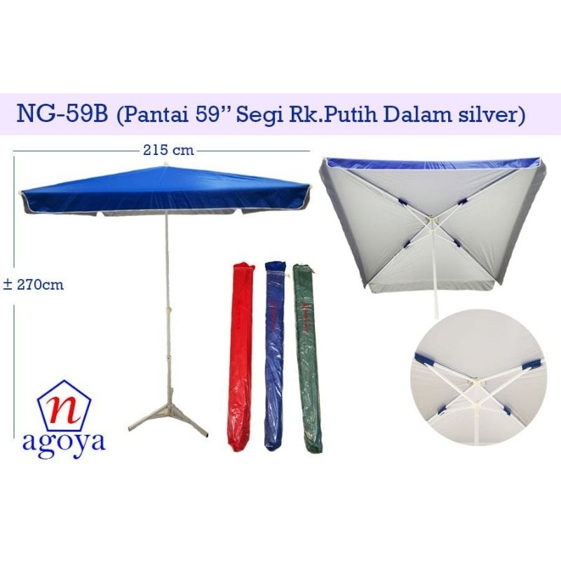 Payung Pantai 59" Segi Jumbo Persegi Nagoya Payung Jumbo Pantai Cafe Tenda Jualan