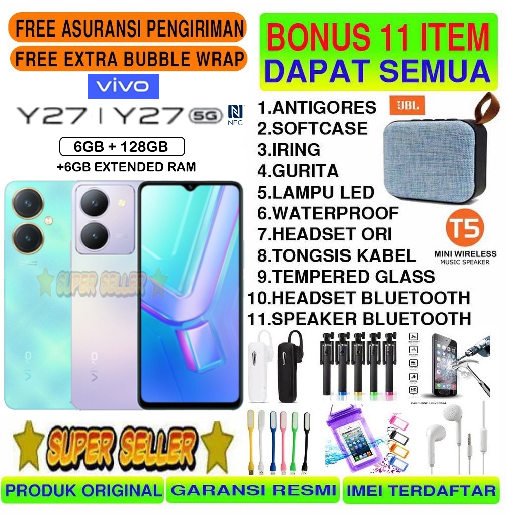 VIVO Y27 5G & Y27 6/128 GB RAM 6GB ROM 128GB GARANSI RESMI