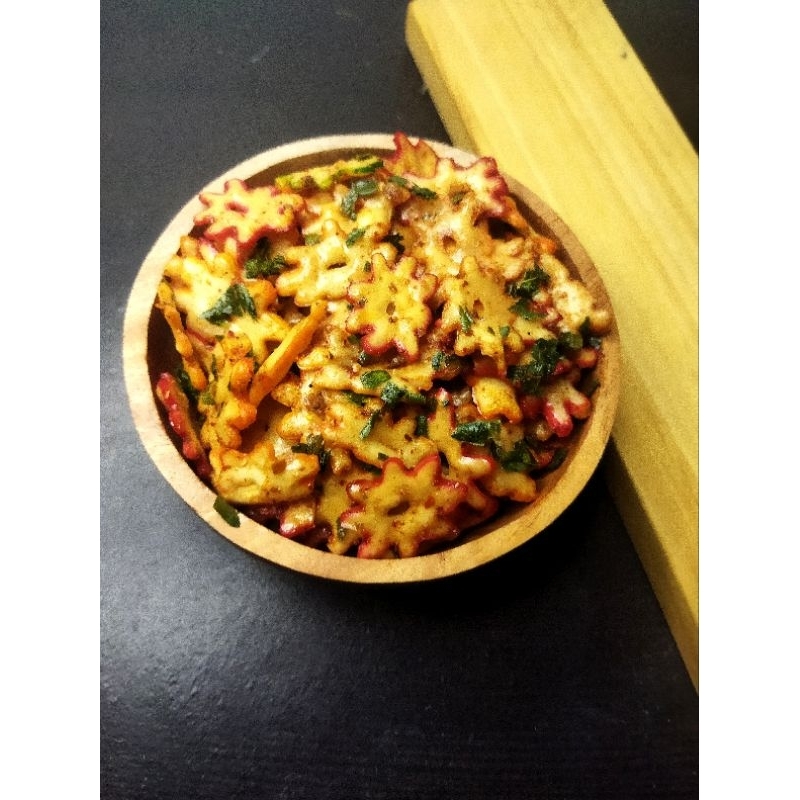 

Kerupuk Seblak Kering Daun Jeruk Pedas 250 gram