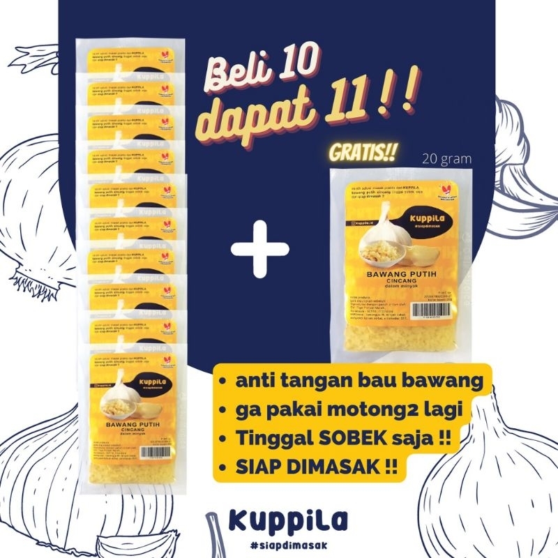 

BAWANG PUTIH CINCANG SIAP MASAK (1 Pack)