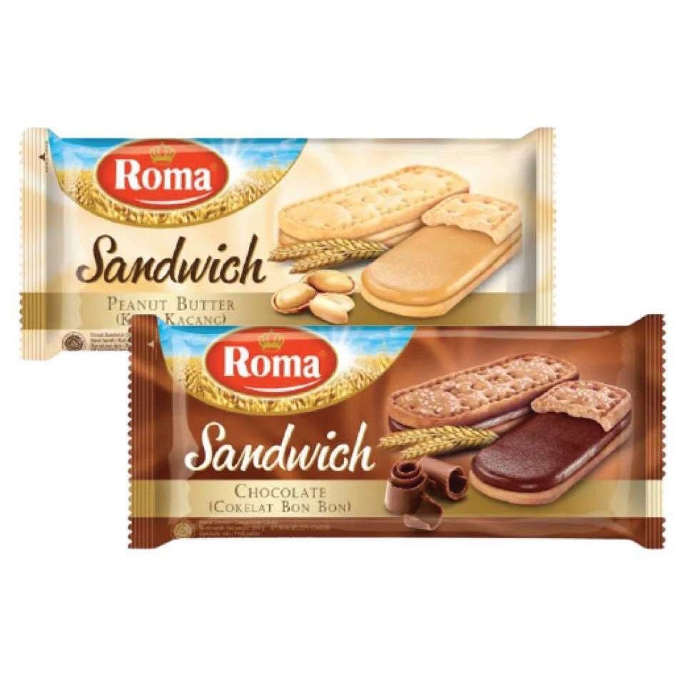 

Roma Sandwich Rasa Cokelat & Peanut Butter Bon Bon 189gr