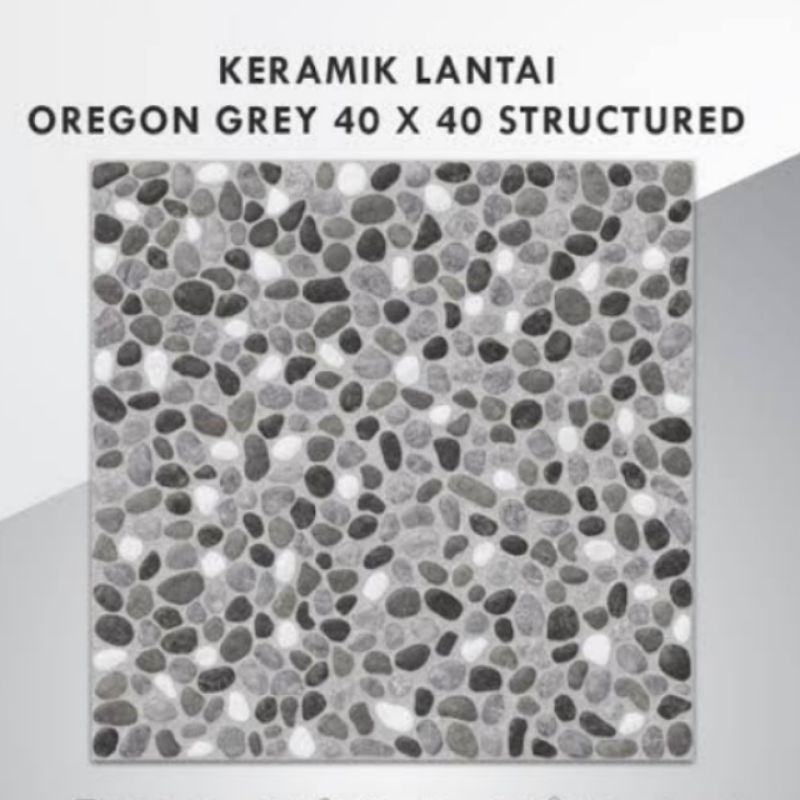 40X40 KERAMIK ASIA TILE KW B LANTAI KASAR BATU BATU MOTIF BATU BATU ALAM OREGON GREY ABU BERTEKSTUR