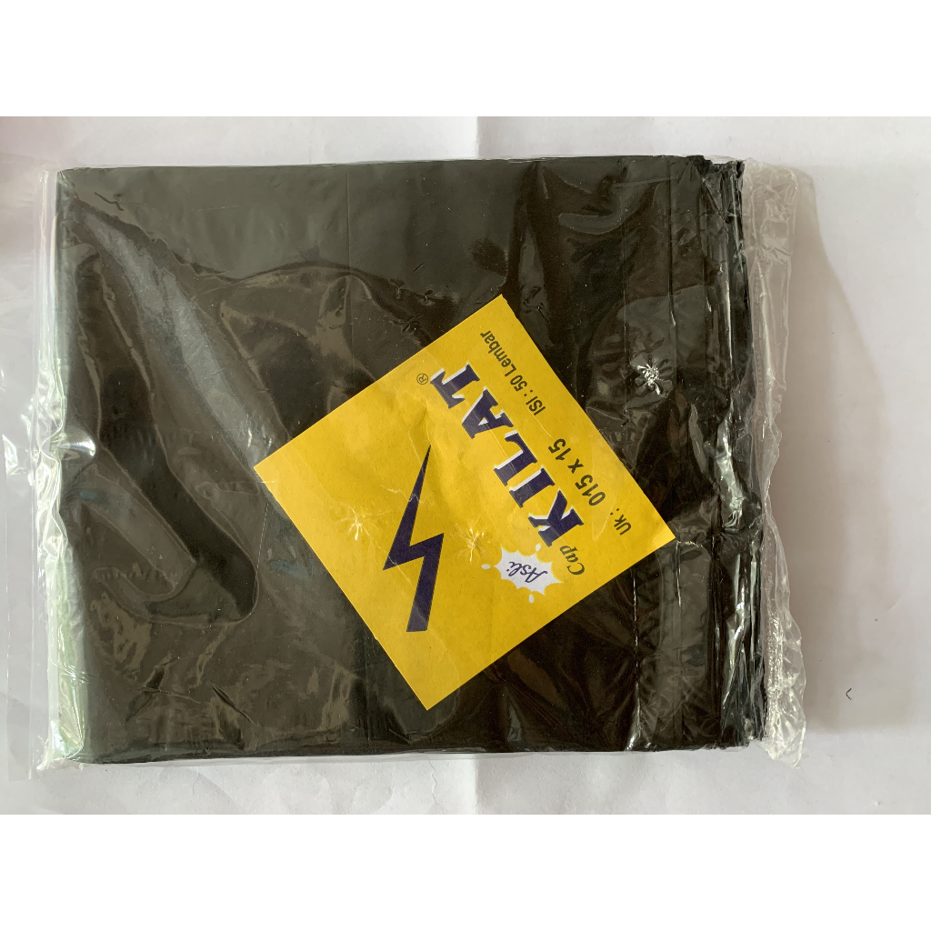 Kantong Plastik Kilat 015 x 15 Hitam Putih / Kantong Plastik Kilat Cap Kuning Kecil Praktis