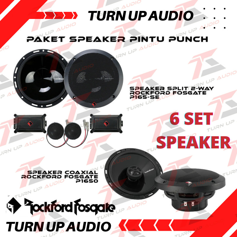 Paket Audio Mobil Full Set Speaker Pintu ROCKFORD FOSGATE PUNCH SERIES Rockford Fosgate P165-SE Rock