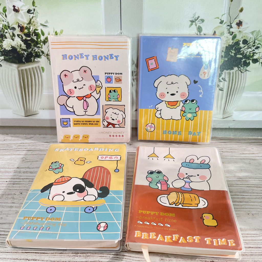 

Diary Harian Jurnal Motif Puppy & Bunny Ukuran A6 Hard Cover 100 Lembar - Kertas Full Color Warna - diary kunci tulis notebook diari harian lucu unik warna warni random kartun