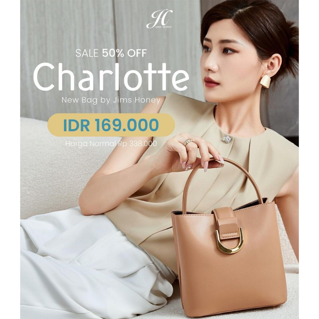 Jimshoney Charlotte bag/ tas selempang wanita import terbaru bisa cod solo promo diskon