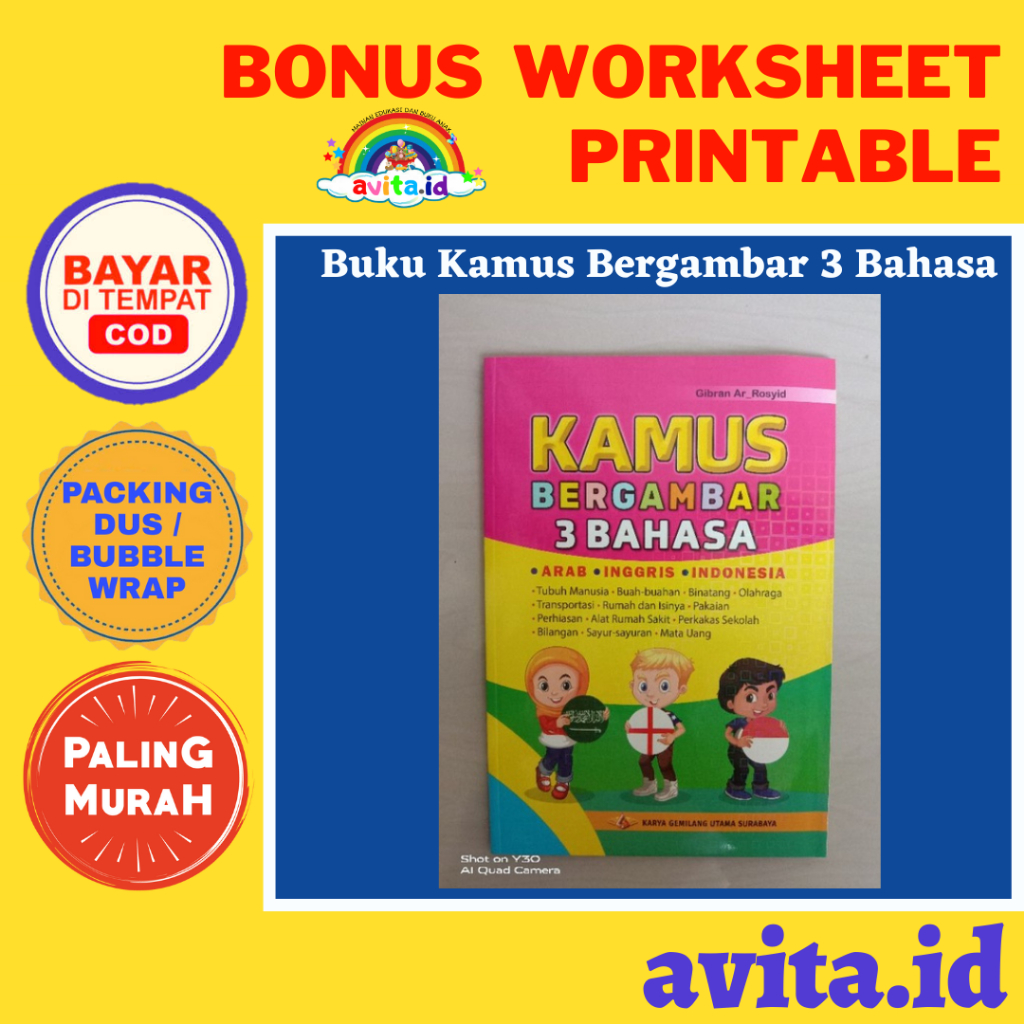 

avita.id TERMURAH Buku Kamus Bergambar 3 Bahasa Full Colour