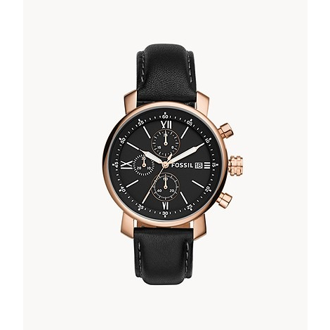 jam tangan branded BQ1008 Rhett Chronograph Black Leather Watch