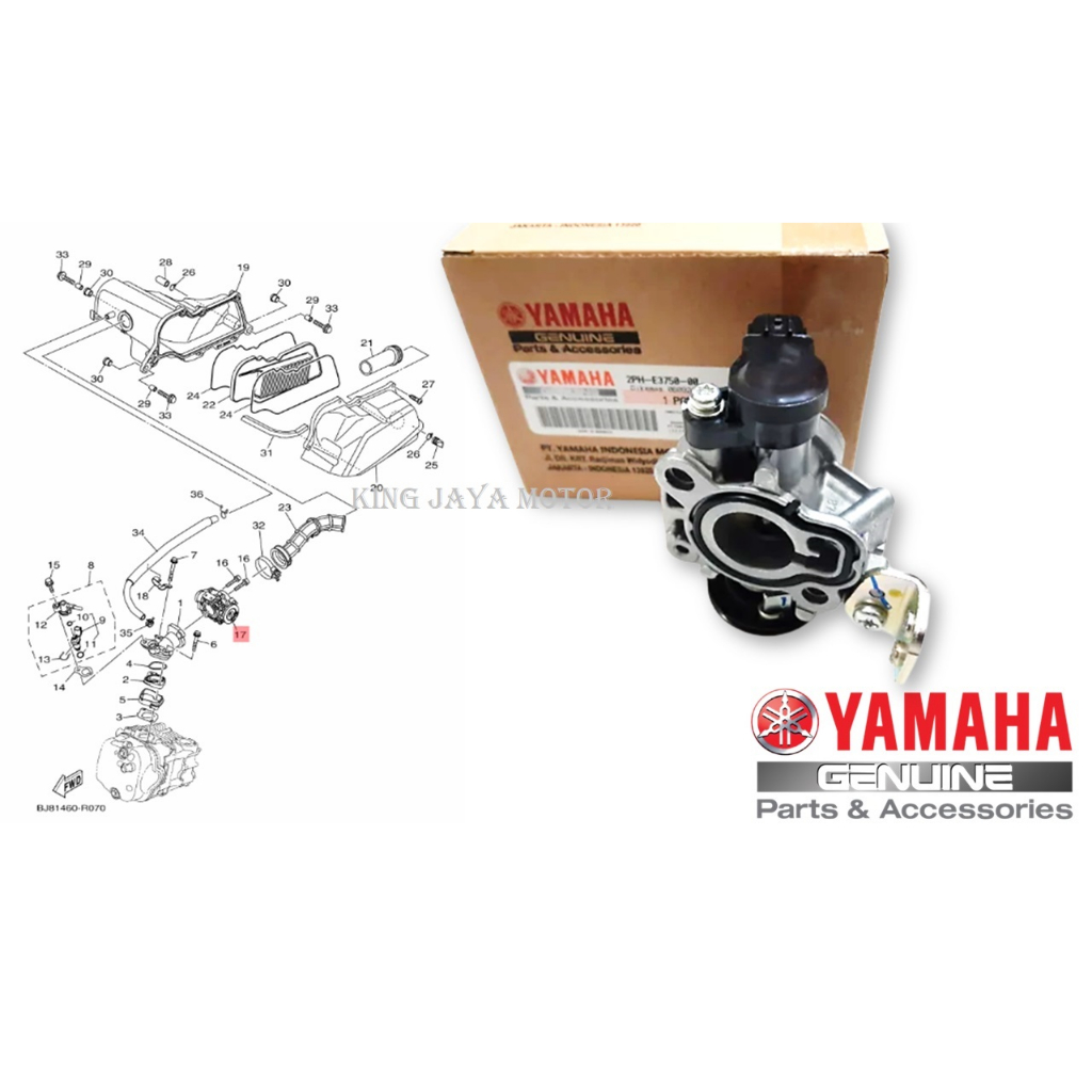THROTTLE BODY MIO M3 ORIGINAL YAMAHA 2PH-E3750-00