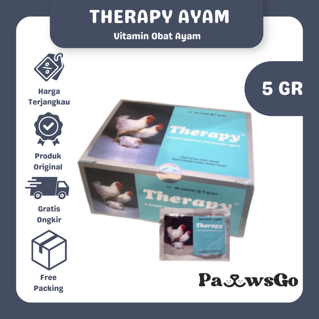 Therapy Ayam 5gr - Obat Kolera Ayam - Obat CRD Ayam - Medion