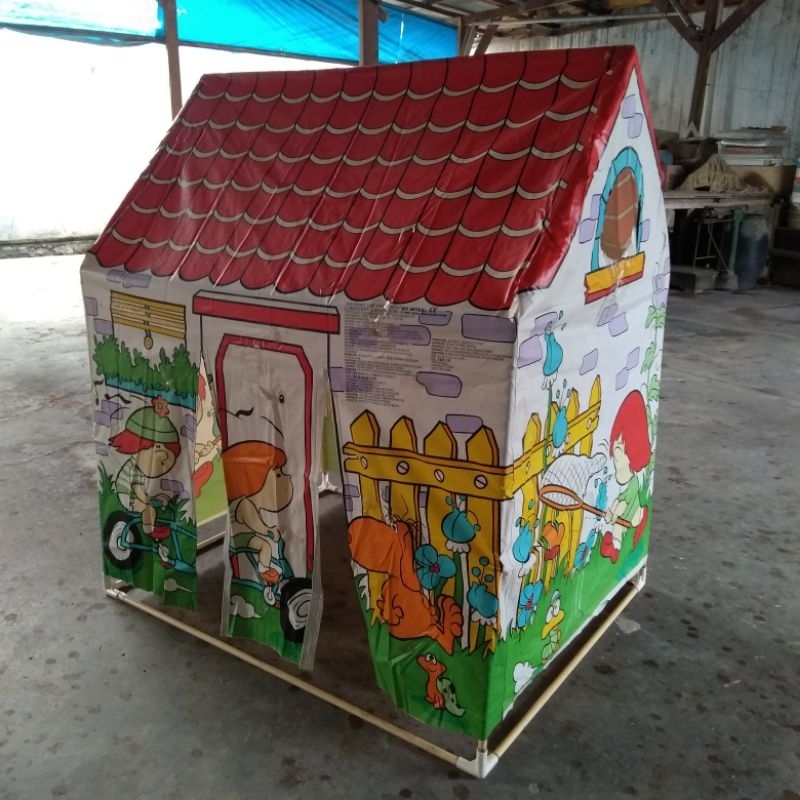 [PRELOVED] Tenda Mainan Anak Plastik Tebal Warna Cerah Ukuran 98 x 74 x 114 CM Bongkar Pasang
