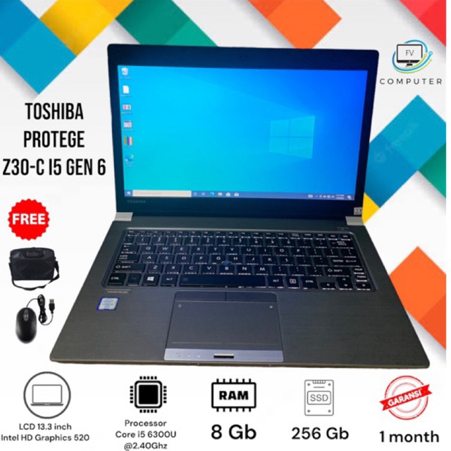 LAPTOP TOSHIBA PROTEGE Z30-C / R63 Intel Core i5-6300U RAM 8 GB SSD 256 GB