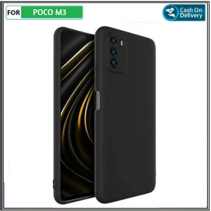Softcase Hitam Polos Xiaomi Redmi 9 , 9C ,9A , 9T , Poco M3 Silikon Black Matte Case