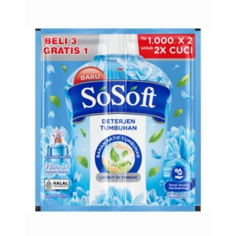 So Soft cair Sachet detergen tumbuhan