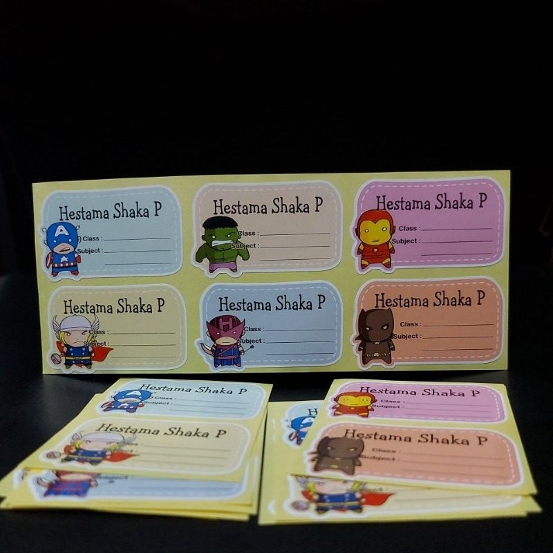 

Stiker Mapel Sehari Kirim Sticker Label Nama Anak Mata Pelajaran Sekolah Super Hero Stiker Nama