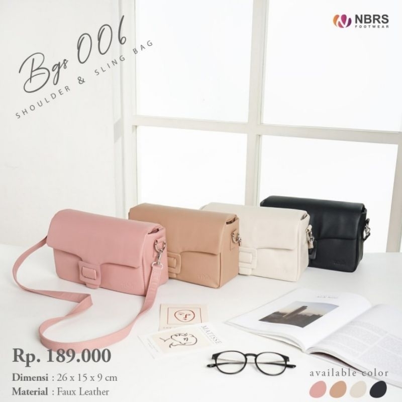 Tas Selempang Wanita Sling Bag Nibras BGS 006 (Black, Cream, Mocca, Peach)